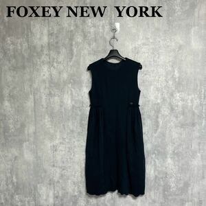 FOXEY NEW YORK エンパイアポロ ワンピース 40 ネイビー フォクシー