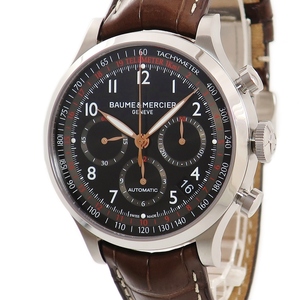 【3年保証】 ボーム&メルシエ ケープランド クロノグラフ MOA10067 OH済 黒 赤 アラビア 自動巻き メンズ 腕時計