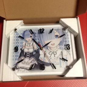 Re:ゼロから始める異世界生活【レム】時計 ガラス掛け時計 ☆size：約H20×W25×4㎝ clock ウォールクロック 非売品 希少品 リゼロ グッズ