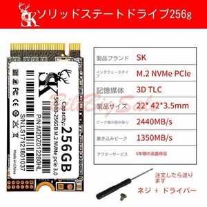 新品256GB (M.2 2242 NVMe SSD) 256G PCIe Gen3x4 内蔵SSD 5ヶ年間保証 未使用