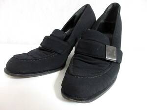 プラダ PRADA パンプス 黒 ブラック 36 1/2 北4937