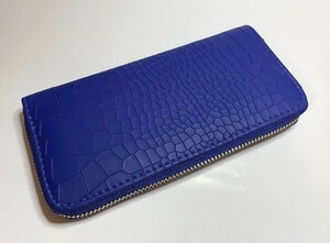 ◆◇◆-SALE-◆◇◆　クロコダイル柄 　ジップアラウンド　長財布 ブルー青 【サザビー ポールスミス 福袋 コーチ グッチ】