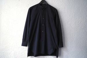 19AW CHALK STRIPE BAND COLLAR SHIRT チョークストライプバンドカラーシャツ / COMOLI(コモリ)