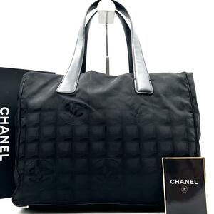 《ほぼ未使用品保管》国内正規品 CHANEL シャネル ニュートラベルライン トートバッグMM A4可 ブティックシール 9番代 肩掛け ブラック