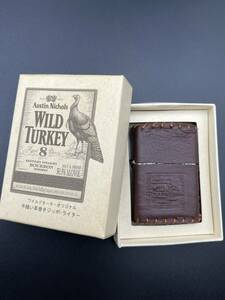 (9223)ZIPPO/ジッポ　WILD TURKEY/ワイルドターキー　オリジナル　手縫い革巻き ジッポー　喫煙具　着火未確認　現状品　【ジャンク】