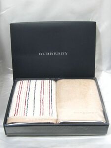 Ｍ1-787◆1円スタート 未使用 BURBERRY バーバリー バスタオル 2枚組