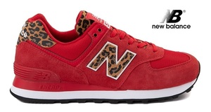 ☆海外限定☆New Balance 574 レッド/レオパード (約25cm)