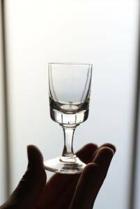 古い手吹きガラスのシンプルな筒型のステム ビストログラス_小 / 19世紀・フランス / アンティーク 古道具 ワイングラス A