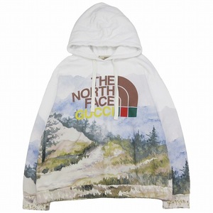 21AW グッチ × ザ ノースフェイス GUCCI × The North Face Trail Print sweatshirt トレイル プリント フーディー パーカー スウェット