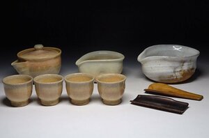 緑屋f■ 煎茶器　まとめて　急須 宝瓶 湯冷まし 茶碗 茶合　萩焼など　煎茶道具　　mae/4-375/30-7#60