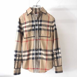 4-TA018【美品】バーバリー BURBERRY 現行タグ メガノバチェック シャツ 8063257 34 レディース