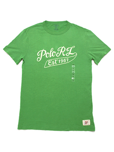 新品 ラルフローレン ロゴ 刺繍 Tシャツ Sサイズ USA アメリカ ポロ グリーン 緑 S