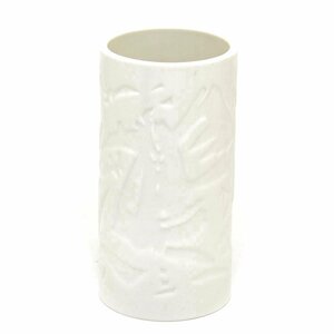 セーブル 花瓶 ベース 白磁 浅浮き彫り スィランドリック エティエンヌハジュ 飾り壺 ハンドメイド 新硬質磁器 フランス製 新品 Sevres