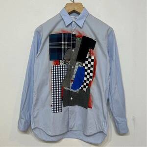 【51】 COMME des GARCONS SHIRT コラージュ パッチワーク シャツ S コムデギャルソン チェック 柄 フランス チェッカー