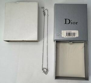 ネックレス Dior Christian アクセサリー シルバーラインストーン　D13009 