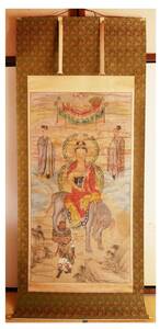 ◆掛軸 『 古画 唐画 中国仏画 大幅 』仏教美術 中国唐物唐画 李朝 李氏朝鮮 韓国