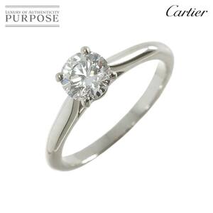 カルティエ Cartier ソリテール ダイヤ 0.64ct F/VVS2/EX #49 リング Pt プラチナ Solitaire Ring 【証明書・鑑定書付き】 90224406