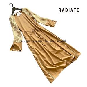 【日本製■送料無料】定価26400円 新品■スコットクラブ RADIATE■ Ladyシルエット...♪フラワージャガード切替☆ロングフレアワンピ　