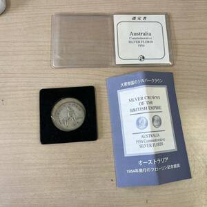 【TS0421】オーストラリア 1954年 フローリン 記念硬貨 銀貨 カンガルー 古銭 硬貨 貨幣 通貨 コイン コレクション