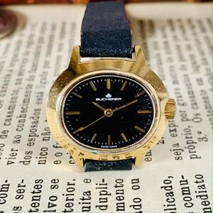 【高級時計ブヘラ】Bucherer 手巻き 腕時計 レディース ビンテージ ブレスレット カクテル ウォッチ クリスタル