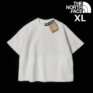 1円～!売切!【正規新品】THE NORTH FACE W S/S FELTED FLEECE CREW スウェット US限定 ロゴ刺繍 上質 厚手 ショート丈(XL)白 181130-10