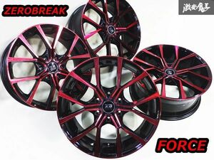 ●ZEROBREAK ゼロブレイク FORCE フォース 20インチ 8.5J ＋40 PCD139.7 6H アルミ 赤×黒 ホイール 4本セット 200系 ハイエース にて使用