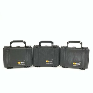 PELICAN 1150 CASE ペリカン 防水・防塵・耐衝撃 小型ハードケース まとめ3点セット 本体外寸(公称値):W240 H109 D198(mm)＊現状品【TB】