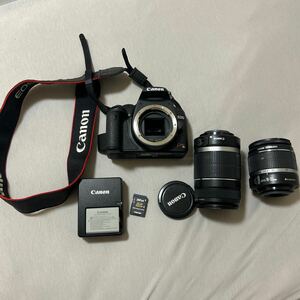 【まとめ売り】Canon キャノン DS126231 EOS kissX3 ZOOM LENS 18-55mm 55-250mm 32GBSDカード　