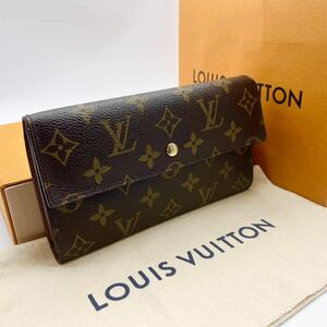 極美品● LOUIS VUITTON ルイヴィトン モノグラム ポルトフォイユ インターナショナル 三つ折り財布 長財布 折り財布 ブラウン 茶 メンズ