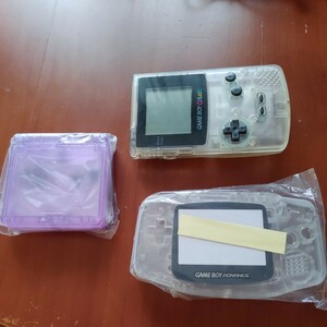 ゲームボーイアドバンス　ゲームボーイアドバンスSP 新品シェル　クリア+オマケ　