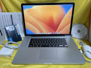 稀少17inch, 1TB-SSDに換装済 メモリ最大 可動ジャンク！MacBook Pro Early 2011, Core i7-2.2 GHz, 16GB-RAM, 1TB-SSD, MC725J/A