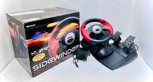LD1004C 【簡易稼働確認済み】Microsoft 「SideWinder Force Feedback Wheel 」USB Plug　マイクロソフト PCゲーム コントローラー