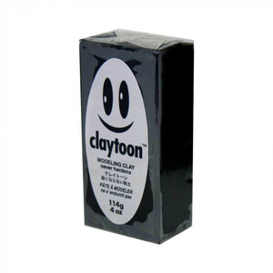 MODELING CLAY(モデリングクレイ)　claytoon(クレイトーン)　カラー油粘土　ブラック　1/4bar(1/4Pound)　6個セット /a