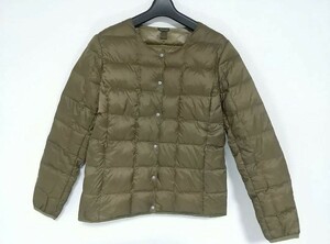 TAION フェザー ブレンド インナー ダウンジャケット WOMEN Ｌサイズ タイオン レディース 古着 薄手 中古 服 DOWN JACKET