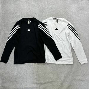 【格安送料】adidas Mサイズ アディダス ロンT 2枚セット カットソー Tシャツ 3ストライプ 長袖 フューチャーアイコン 人気 定番 正規品