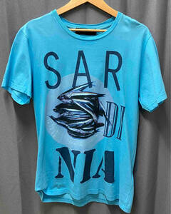 ETRO Tシャツ／SAR DI NIA／エトロ／イワシT／水色／コットン／Sサイズ
