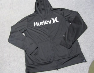 ★Hurley X ハーレー フルジップフェイス・ラッシュガード Mサイズ 黒