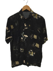 Porter Classic◆18SS/FILM NOIR ALOHA SHIRT/アロハシャツ/M/レーヨン/BLK/サスペンスアロハ//半袖 オープンカラー FILM NOIR