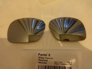 処分価格！★ ポータルエックス 用 カスタム偏光レンズ SILVER Color Polarized 新品　Oakley PORTAL X