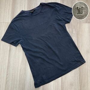 ルイヴィトン LOUIS VUITTON Tシャツ 半袖 ブランドロゴ LV ロゴ刺繍 カットソー 無地 ダークグレー S
