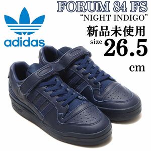 1円~ 新品 26.5cm フォーラムロー アディダスオリジナルス adidas originals FORUM 84 LOW FS 本革 レザー スニーカー ネイビー 靴 紺