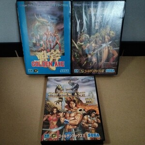 ★美品/箱説付★ゴールデンアックス、ゴールデンアックスII、ゴールデンアックスⅢ 3本セット GOLDEN AXE 戦斧