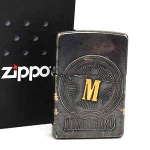 Zippo ジッポ ライター Marlboro マルボロ スター コンパス ゴールドエンブレム USA 2000年製 シルバー 喫煙グッズ 1点限定