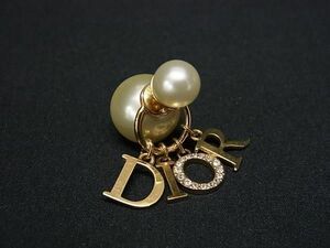 1円 ■極美品■ ChristianDior クリスチャンディオール パール 片耳のみ ピアス アクセサリー レディース ゴールド系 FC3879