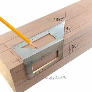 M661☆新品アルミ木工スクライバー T 定規多機能 45/90 度の角度定規家庭木材測定ツール実用的なアクセサリー
