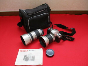 22-66 USED 動作品 PENTAX 一眼レフカメラ MZ-30 TAMRON レンズ AF 28-80mm 望遠レンズ AF 75-300mm レトロ/アナログ/カメラ/ブーム/復活