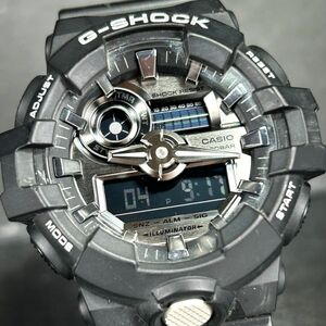 CASIO カシオ G-SHOCK ジーショック GA-710-1A 腕時計 クオーツ アナデジ 多機能 ブラック×シルバー ステンレススチール 動作確認済み
