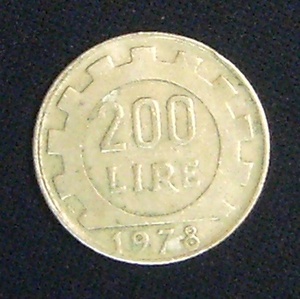 イタリア硬貨 200リラ 1978年