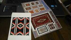 NAVAJO RUGS OF SOUTHWESTナバホ族のラグを12枚写したポストカード。未使用品。