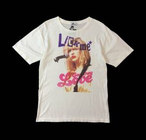 HYSTERIC GLAMOUR ヒステリックグラマー COURTNEY LOVE コートニーラブ 半袖Tシャツ カットソー フォトプリント ガール 白 XS 送料250円 